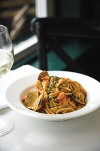 Jonathon’s Luxe Seafood Pasta with Champagne